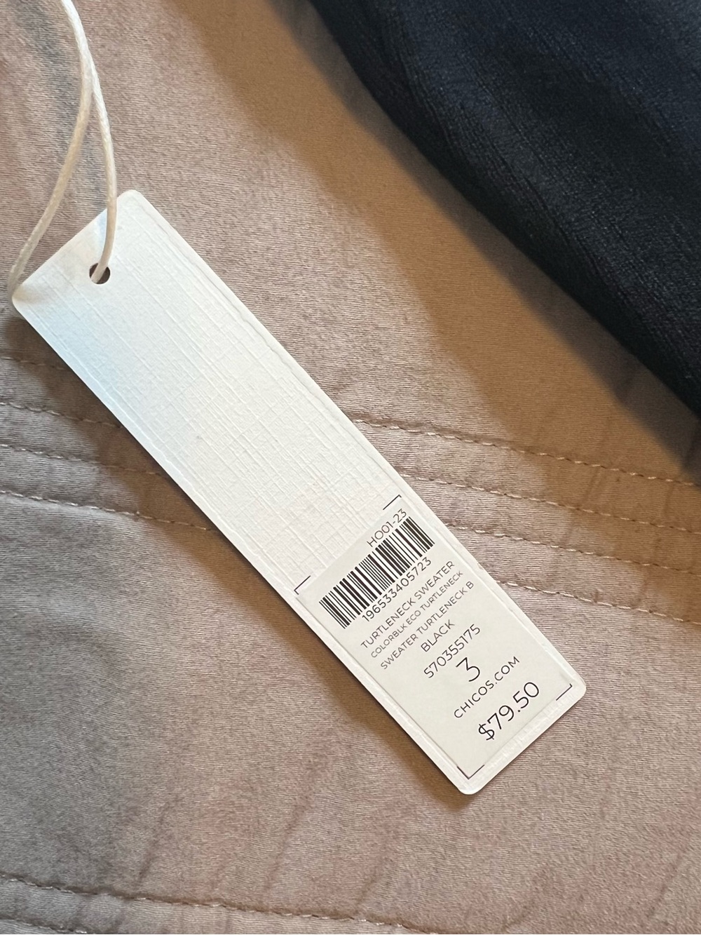 Chico's Black & Gray Colorblock Eco Turtleneck Knit Modern Lagenlook Artsy - Picture 5 of 8